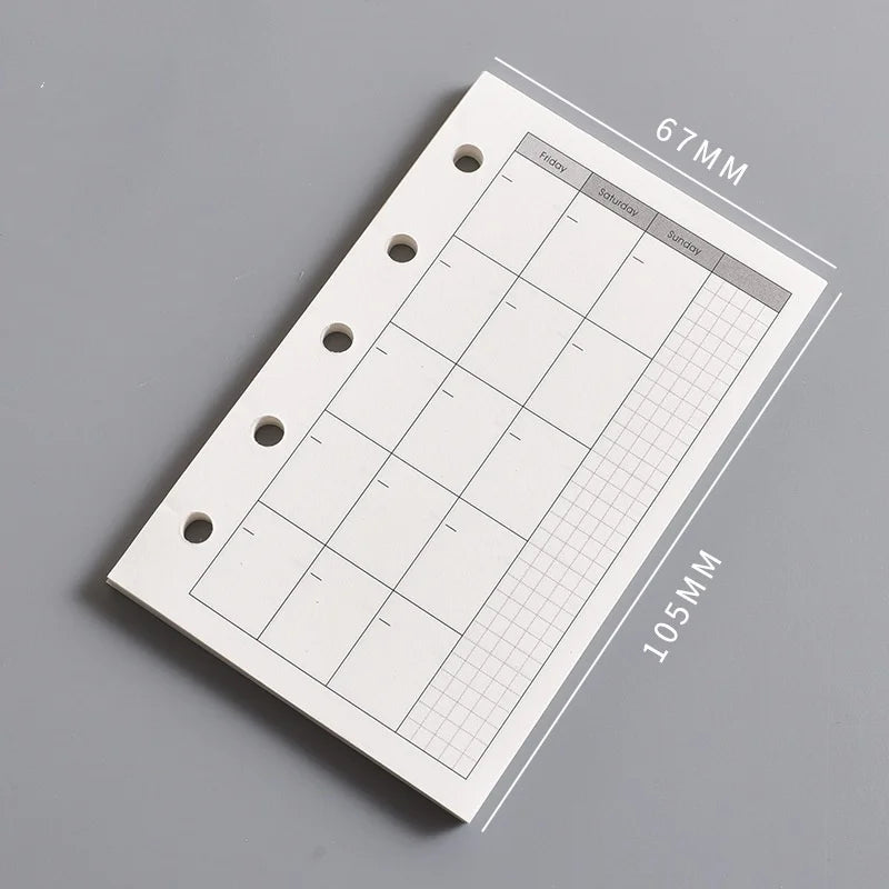 M5 Loose Leaf Refill Paper, 40 Sheets Planner Inserts for Mini Binder, Weekly Monthly To Do Dot Grid Lined Pages