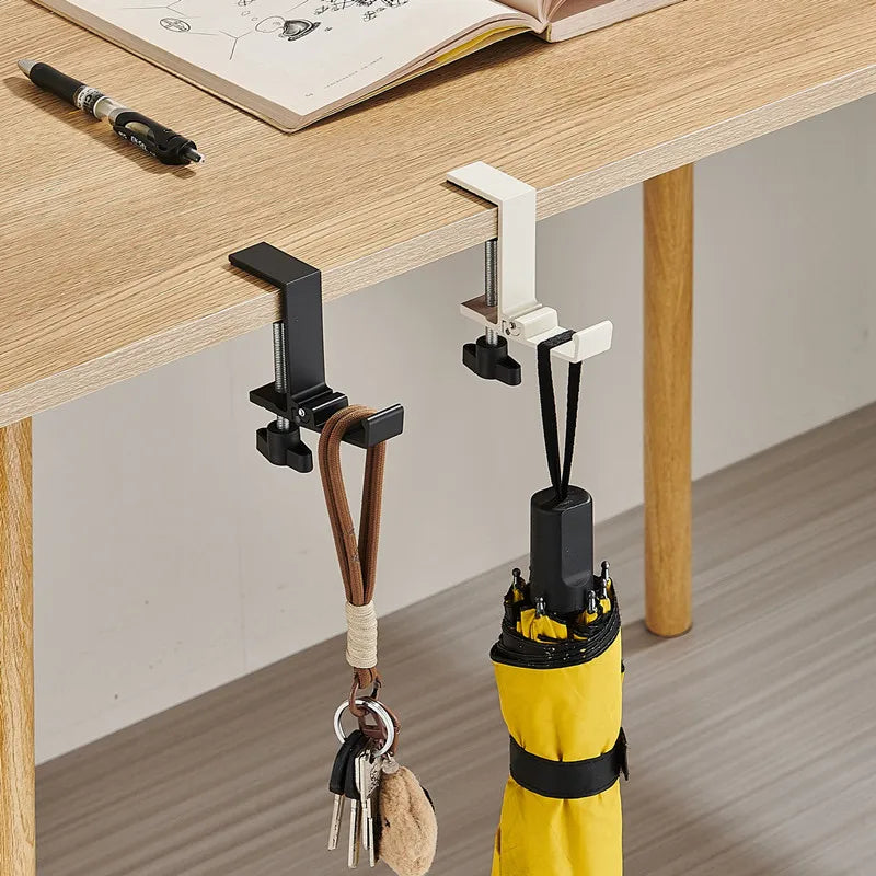 Adjustable Foldable Under Desk Headphone Hook and Backpack Hanger Clamp Holder