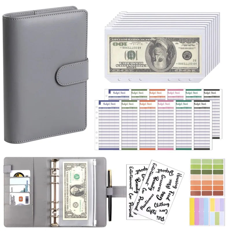 A6 Cash Envelope Budget Binder — 6-Ring Loose-Leaf Money Organizer