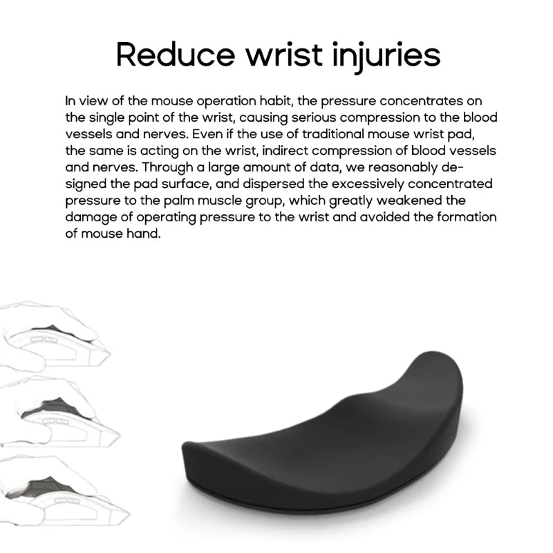 Silicone Mouse Wrist Rest with Palm Support — Ergonomic Hand Cushion Pad