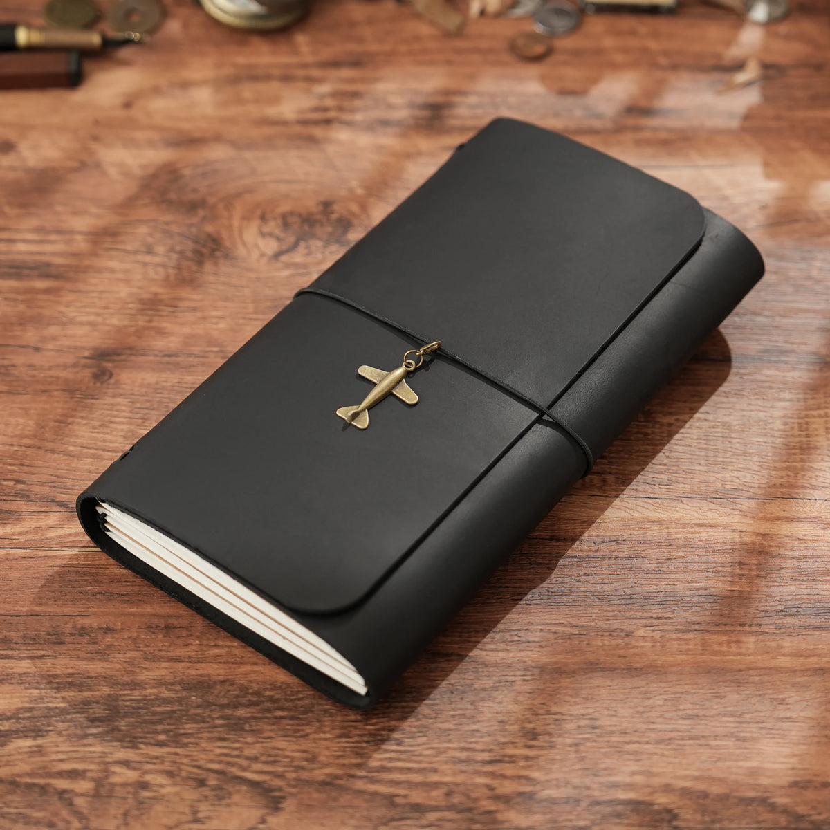 Trifold Leather Journal, Handmade Refillable Travel Journal Notebook