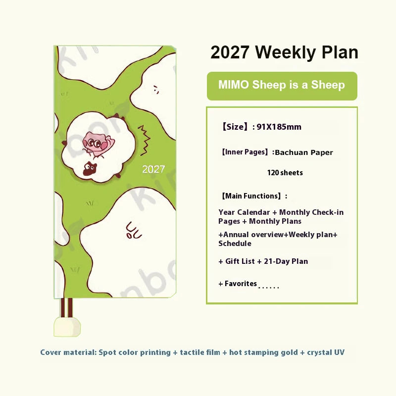 2027 Pocket Weekly Planner, Notebook and Cover Set Options