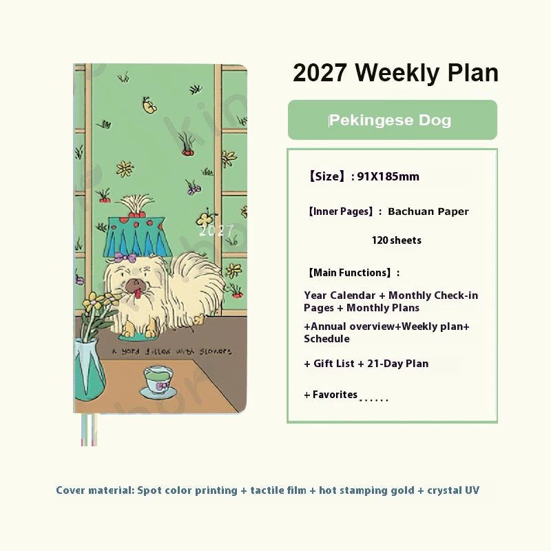 2027 Pocket Weekly Planner, Notebook and Cover Set Options
