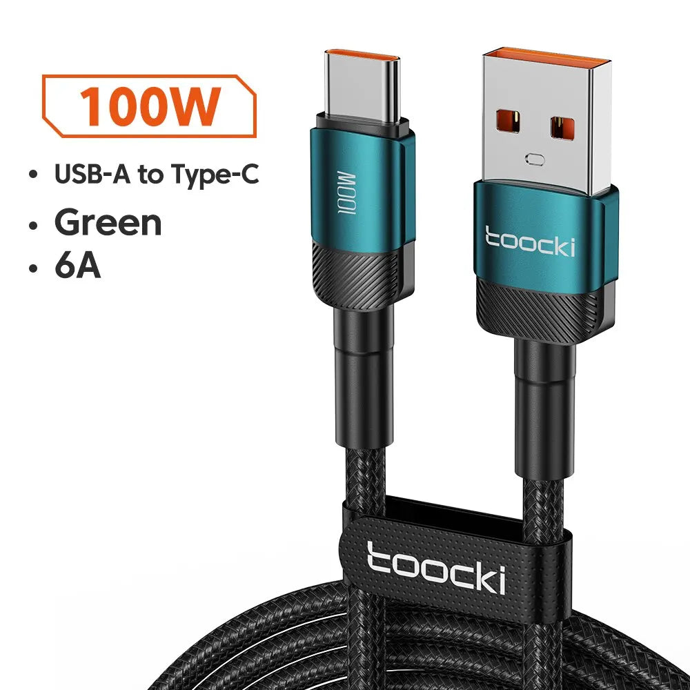 100W USB-A to USB-C Fast-Charging Cable — Data & Charging Cord for USB-C Devices