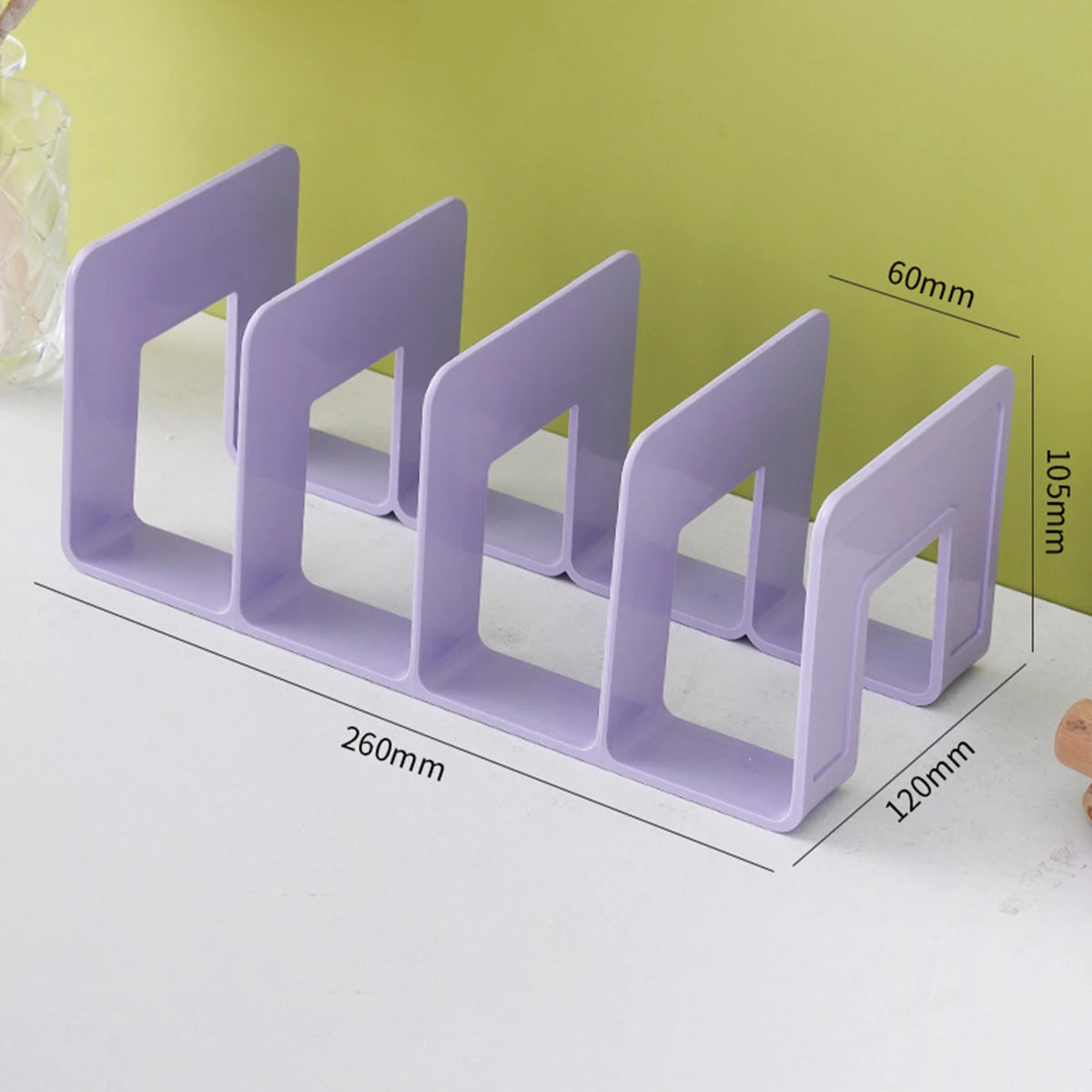 4 Compartment Desktop File and Book Organizer Rack for Home Office and Classroom