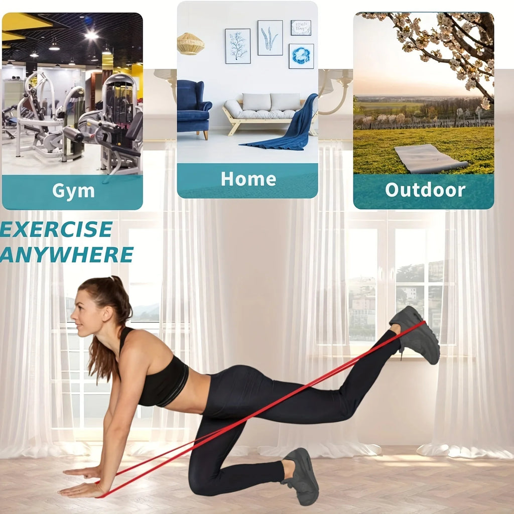 Stackable TPE Resistance Bands — Heavy-Tension Home Workout & Stretching Set