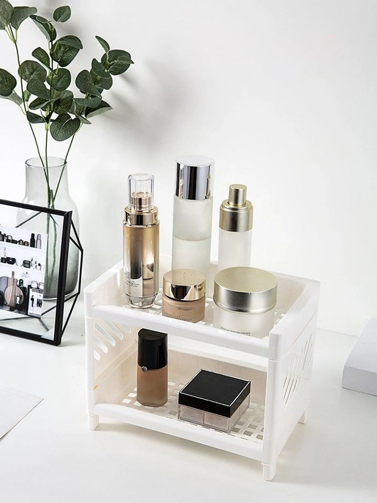 Double Layer Desktop Storage Rack & Desk Organizer