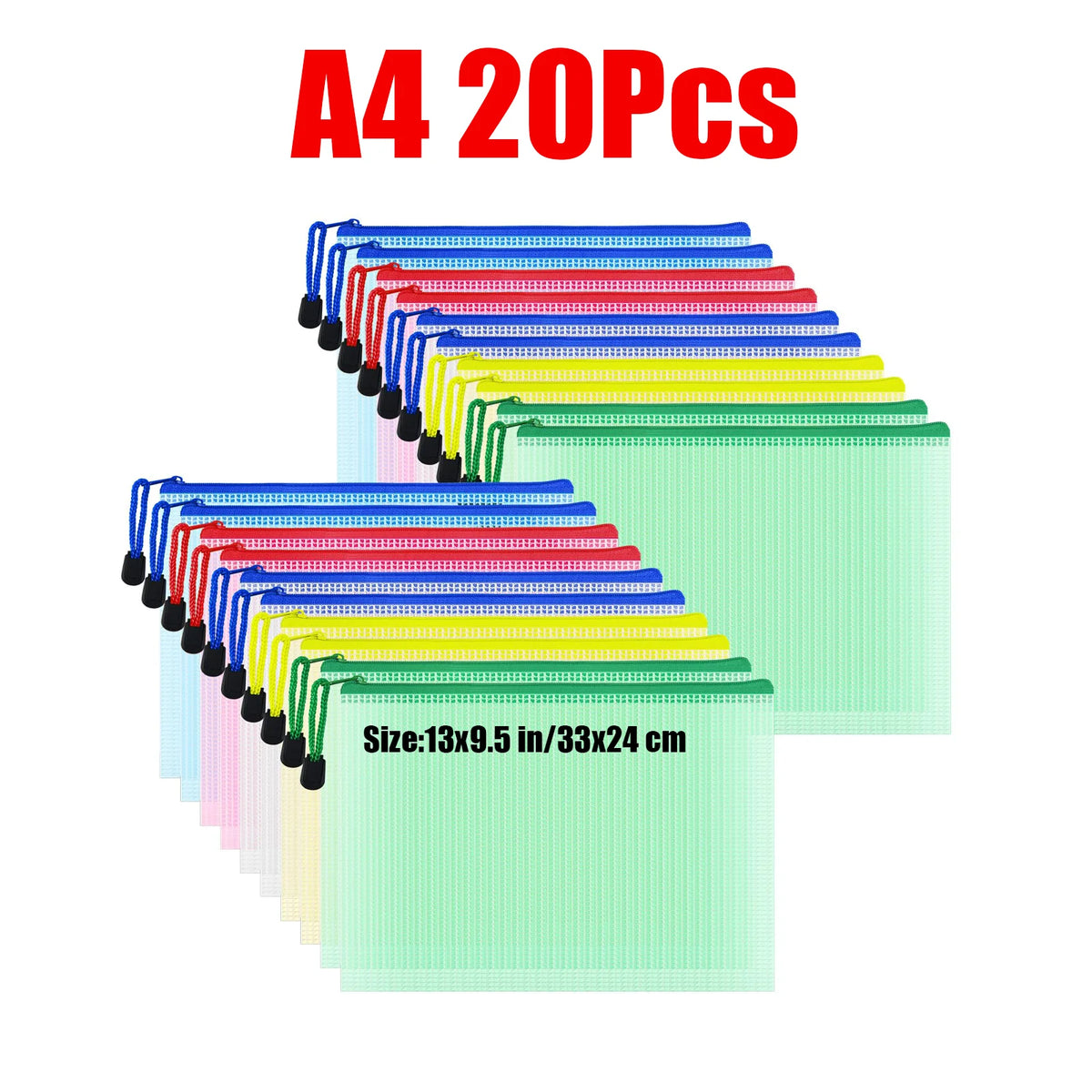 Waterproof Zipper Document Bags Clear Plastic File Folders A3 A4 A5 A6 B4 B5