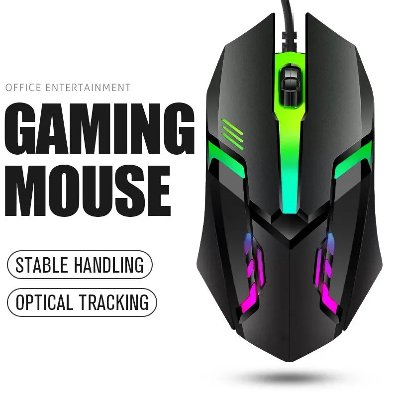 LED Luminous Backlit USB Wired Gaming Mouse with Stable Handling and Optical Tracking
