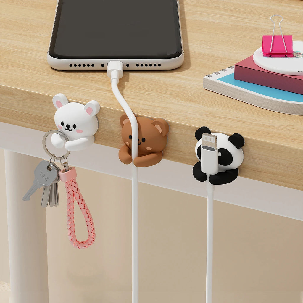Cute Desktop Cable Organizer Holder Self-Adhesive Cable Management Clips