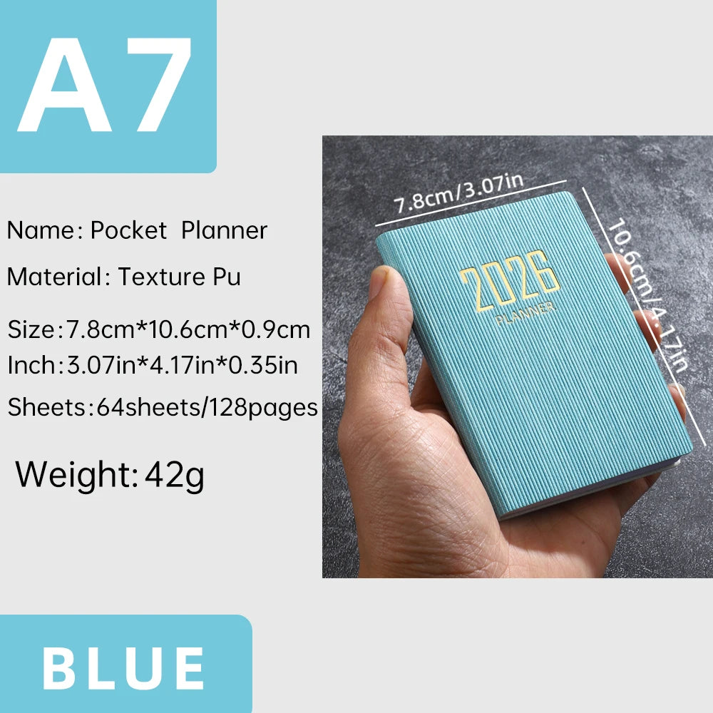 2026 A7 Mini Pocket Planner — Daily & Weekly Schedule Book