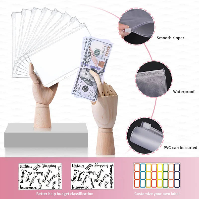 A6 Cash Envelope Budget Binder — 6-Ring Loose-Leaf Money Organizer