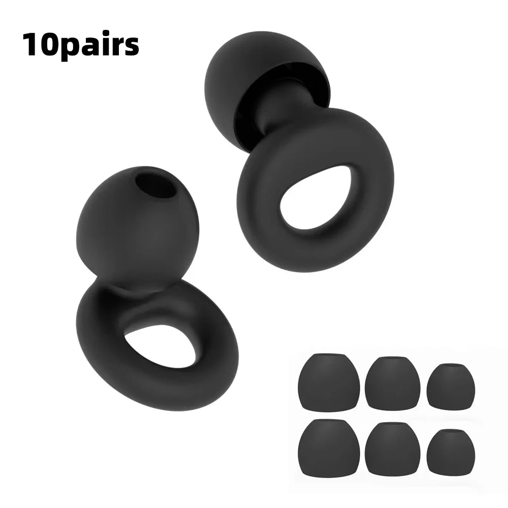 Quiet Ear Plugs for Noise Reduction — Soft Reusable Hearing Protection for Sleep, Swim & Work, 8 Tips in XS/S/M/L