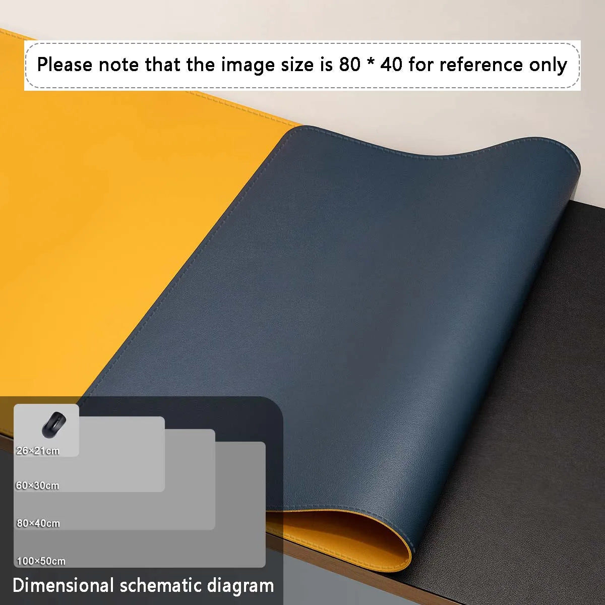 Large Size Office Desk Leather Waterproof Mat Mouse Pad — Multiple Colors & Sizes