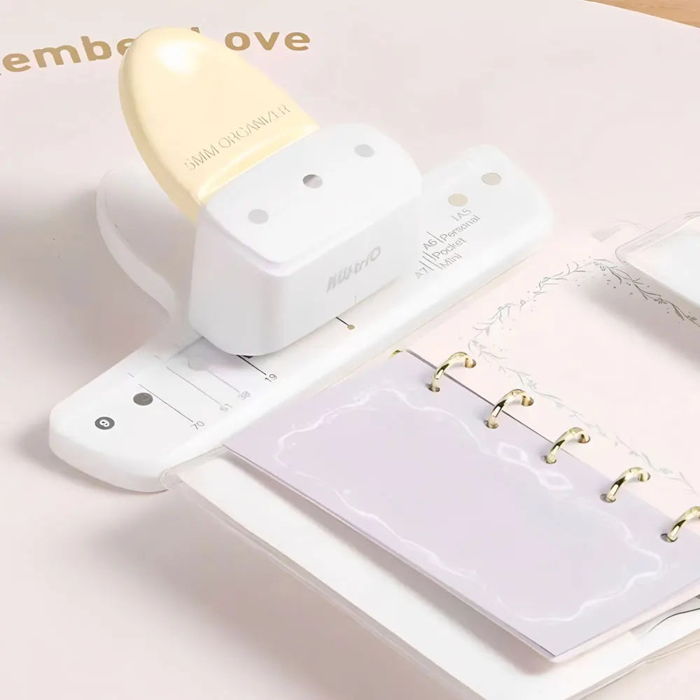 3-Hole Loose Leaf Paper Punch, 5mm Round Hole Puncher for Ring Binder Planners, Notebooks and Scrapbooks