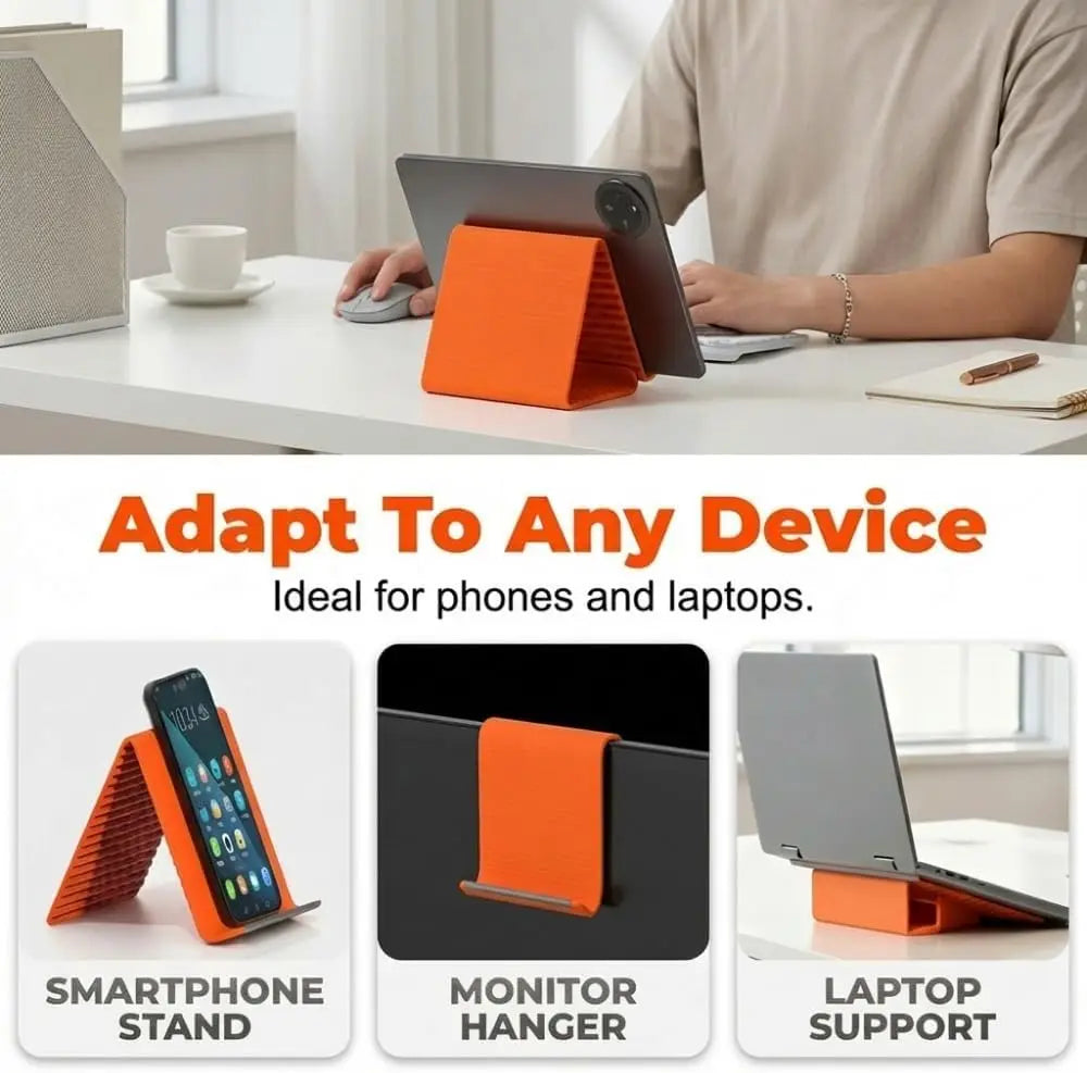 Foldable Silicone Phone & Tablet Stand with Flexible Core