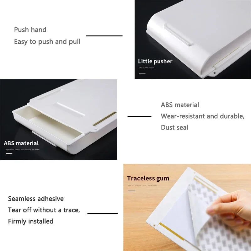 Self-Adhesive Under-Desk Drawer Organizer, Three Sizes