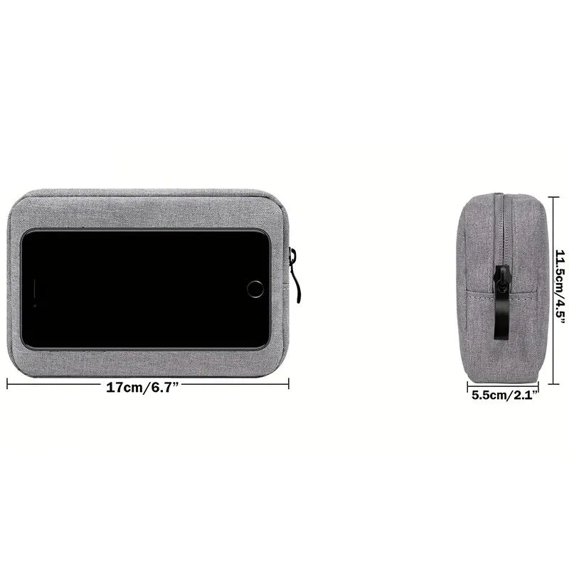 Compact Cable Cord Organizer Pouch, Small Electronics Storage Bag for Chargers, SD Cards, Power Banks and Earbuds, Portable Travel Tech Case