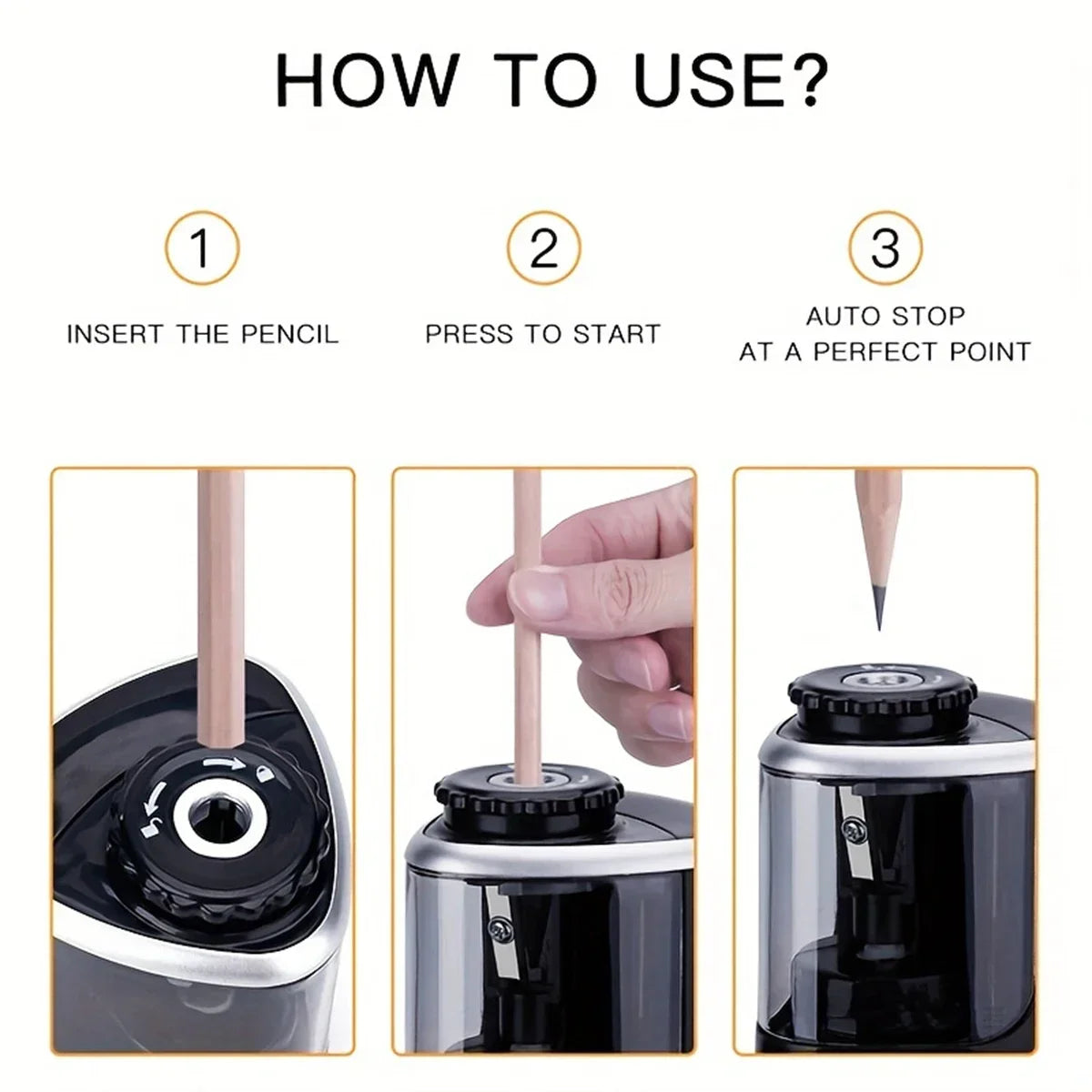Electric Pencil Sharpener for 6–8 mm Pencils