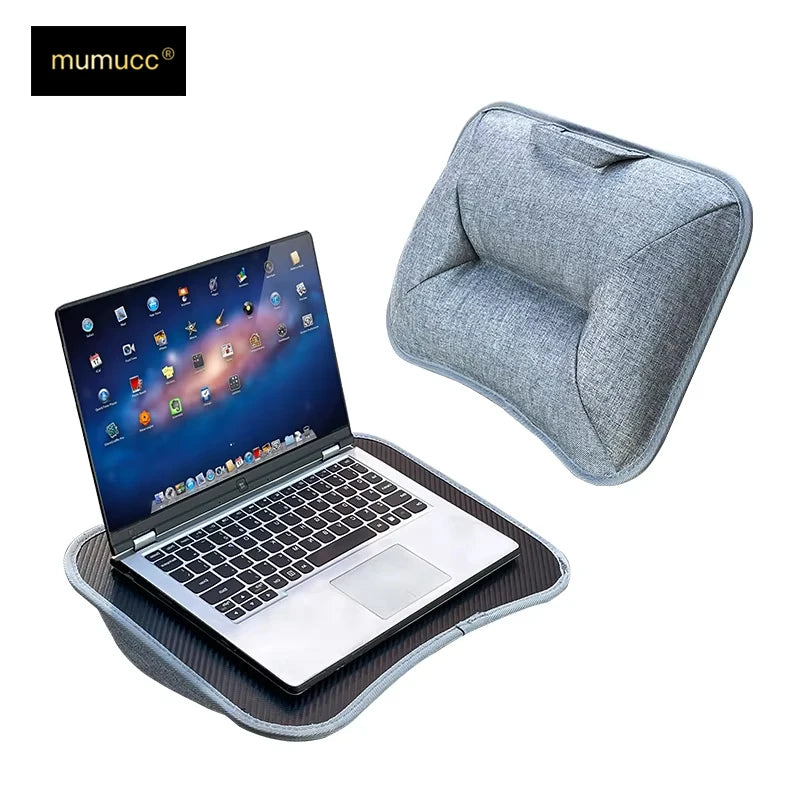 Laptop Lap Desk with Cushion — Foam-Filled Pillow Stand & Mouse Pad