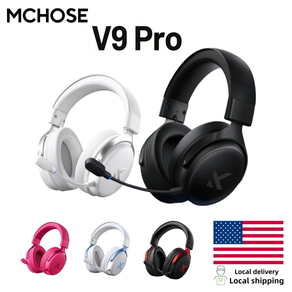 V9 Pro Wireless Gaming Headset 7.1 Surround Sound Headphones Noise Canceling Mic Low Latency Lightweight for PS5 PC SWITCH
