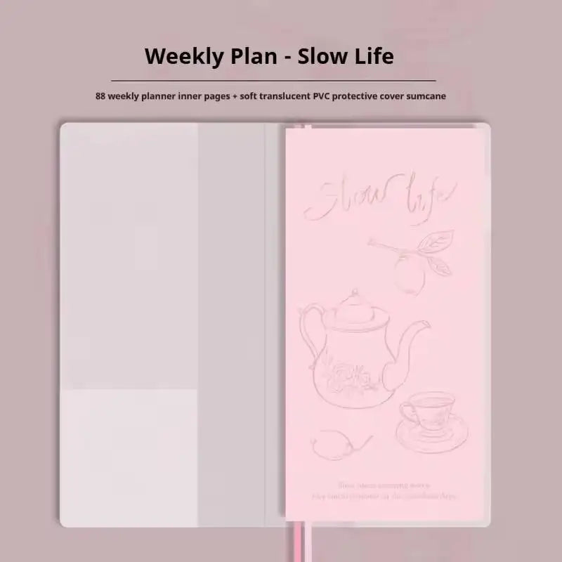 Undated Weekly Planner Book with Illustrated Cover Designs, Daily Schedule Organizer Notebook with Optional Planner Cover