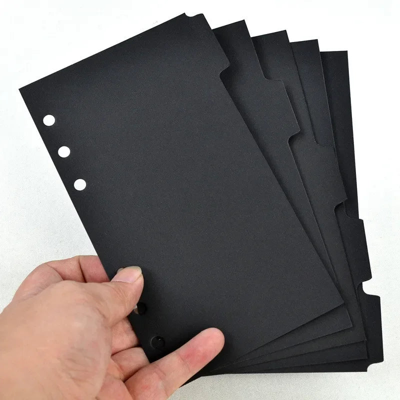 A5 A6 Binder Index Dividers, 5 Pack Loose-Leaf Tab Divider Pages for Planners, Budget Binders, and Notebooks