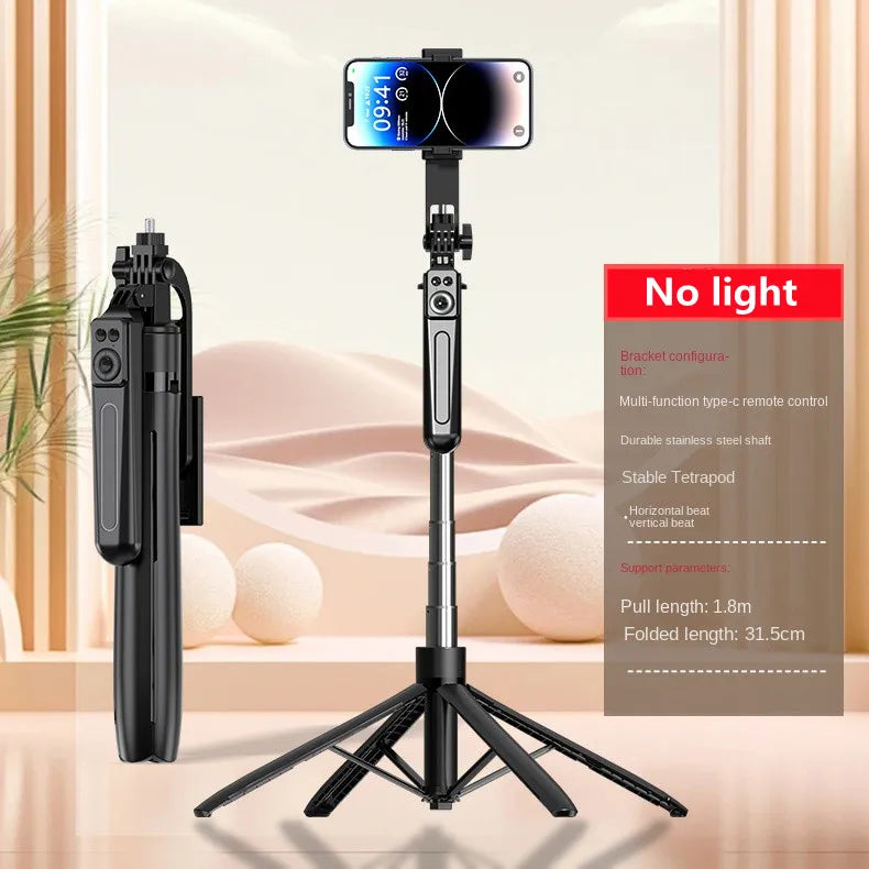 Wireless Bluetooth Selfie Stick Tripod with Remote Shutter, Extendable Phone Tripod Stand for Vlogging and Live Streaming