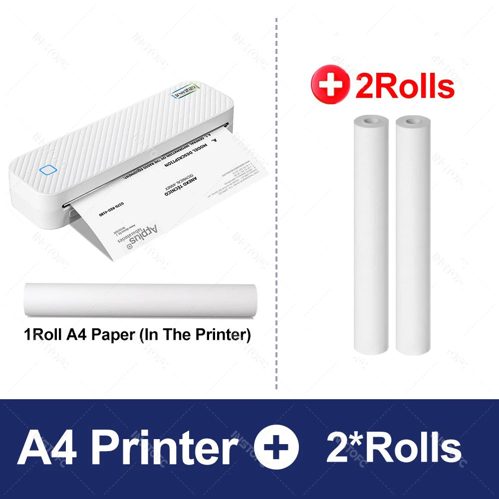 Portable A4 Bluetooth Thermal Printer — Wireless Photo & Document Printer for Home, Office & Travel