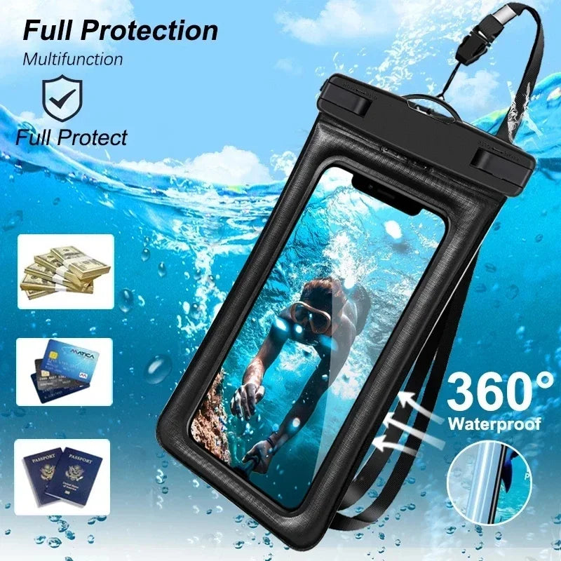 Clear PVC Phone Pouch with Lanyard and Locking Closure