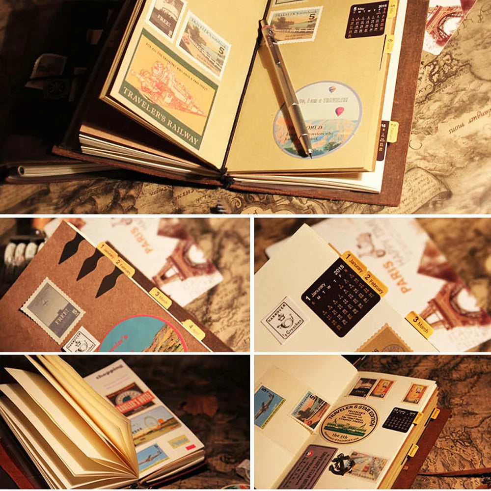 Genuine Leather Refillable Travel Journal in Four Sizes
