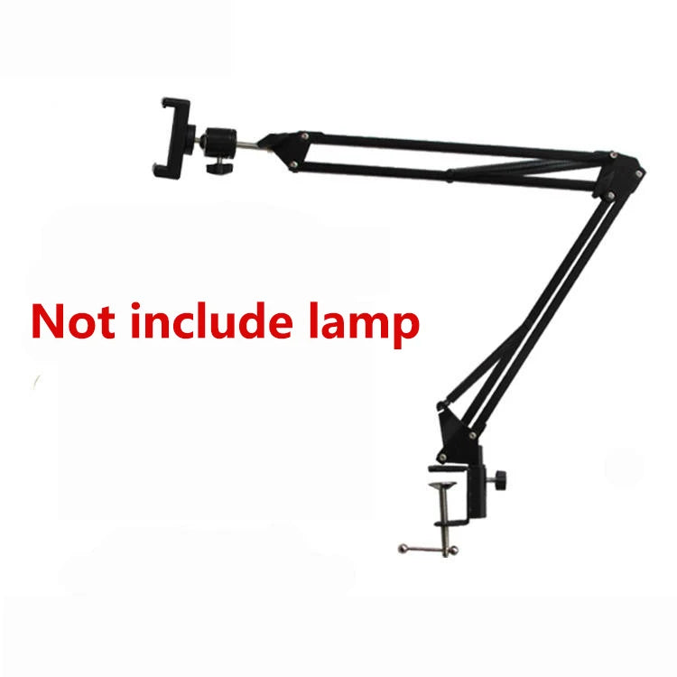 Overhead Phone Tripod Desk Mount with Optional Ring Light, Adjustable Arm Stand for Filming, Live Streaming and Recording Videos