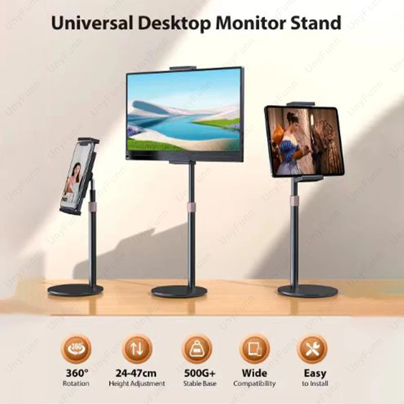 Adjustable Telescopic Monitor Stand — Desktop Holder for 4.7–17.3″ Screens