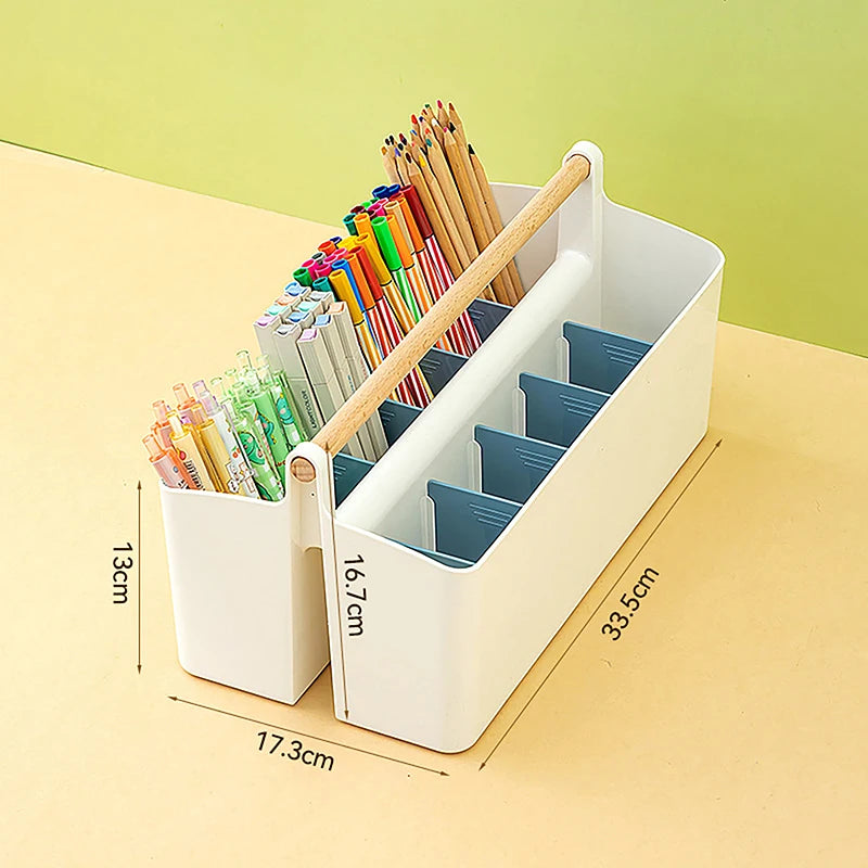 Large Capacity Desktop Pen Holder Storage Box for Office and School