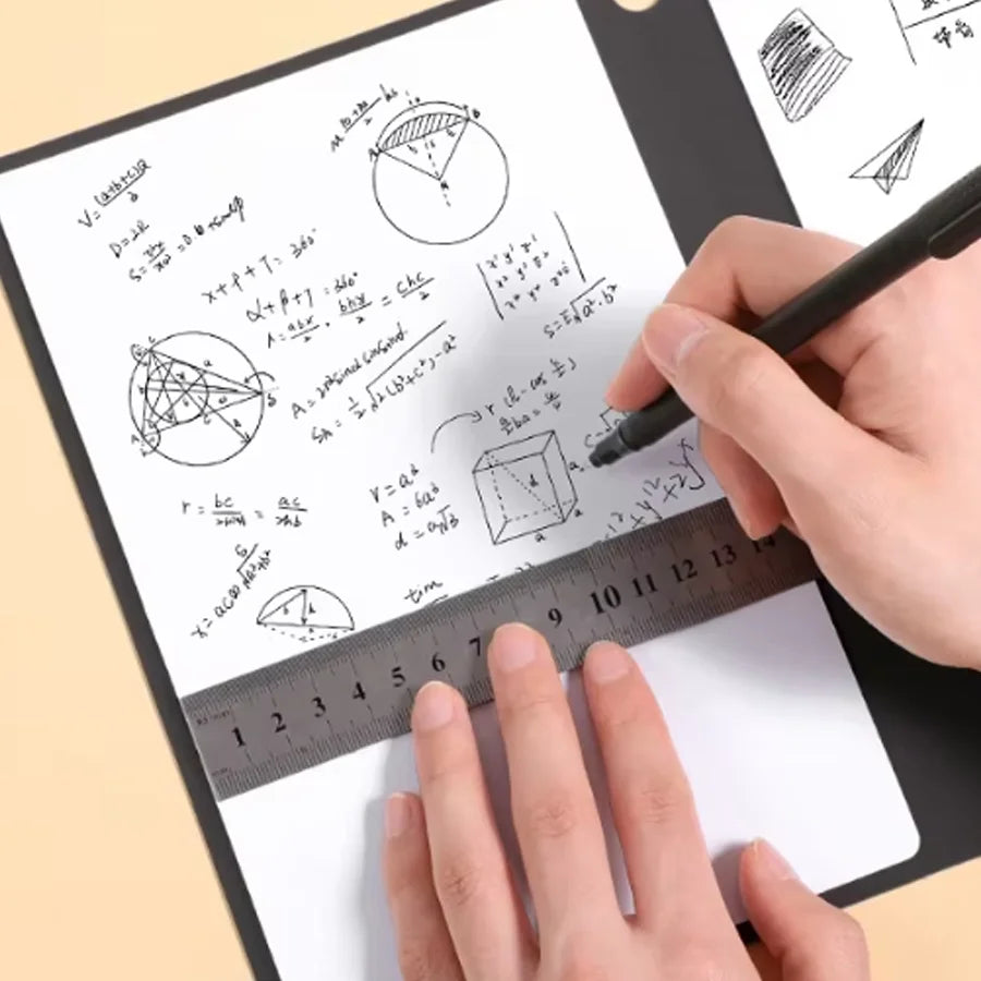 A5 Reusable Whiteboard Notebook — Portable Weekly Planner with Pen & Erasing Cloth