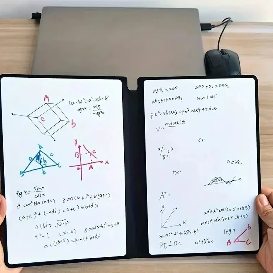 A5 Reusable Whiteboard Notebook — Portable Weekly Planner with Pen & Erasing Cloth