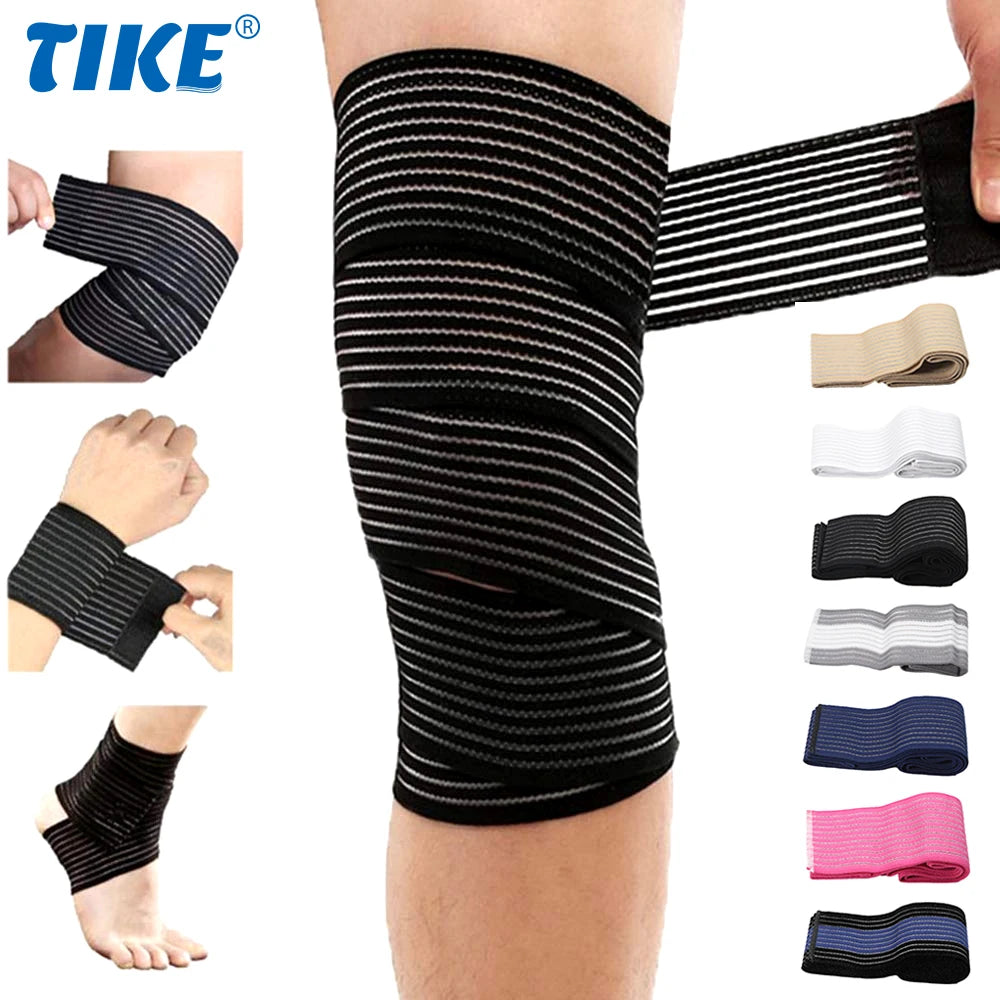 Adjustable Elastic Support Wrap with Hook-and-Loop Closure