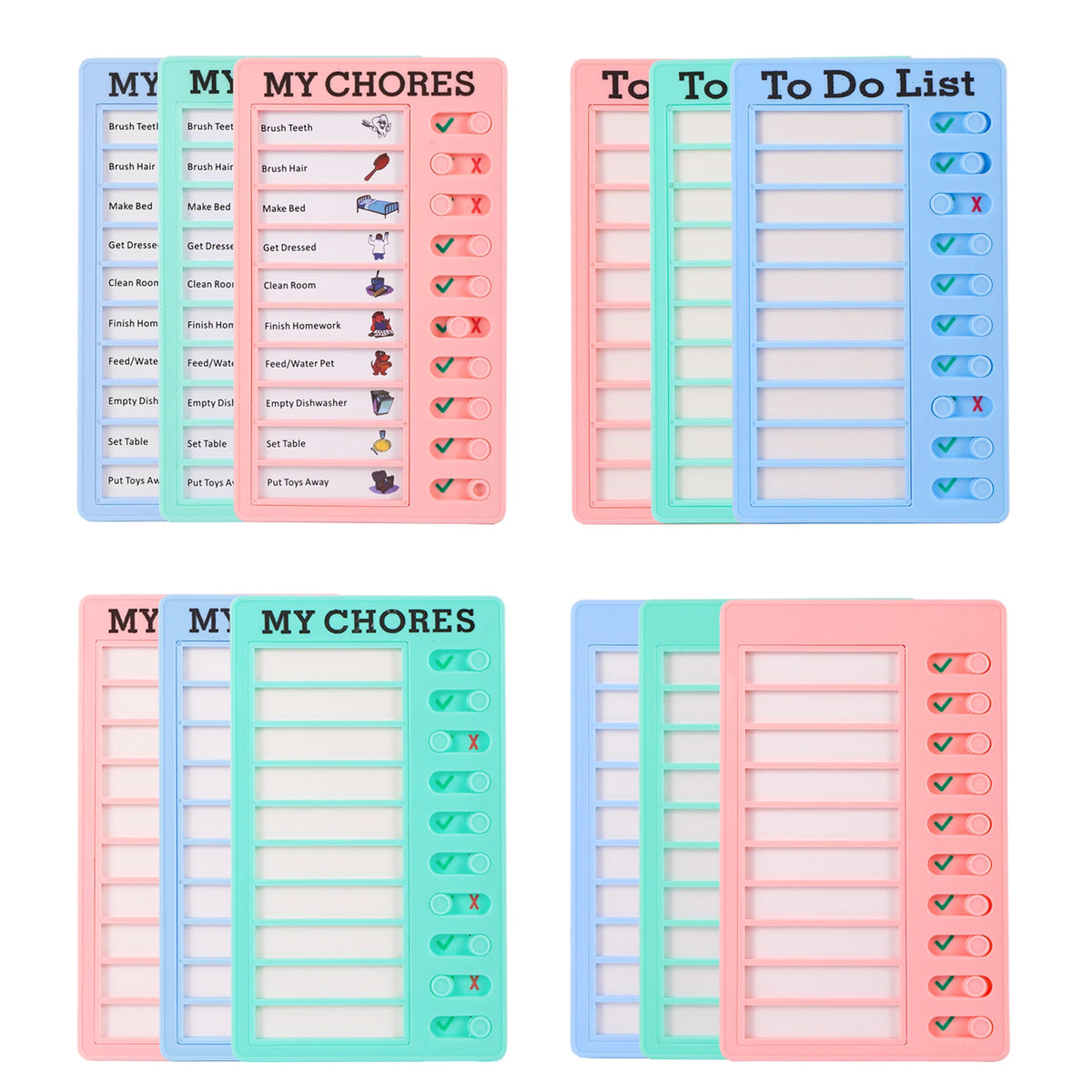 Reusable Chore Chart and Daily Checklist Board, To Do List Task Planner for Kids Responsibility, Routines and Self Discipline