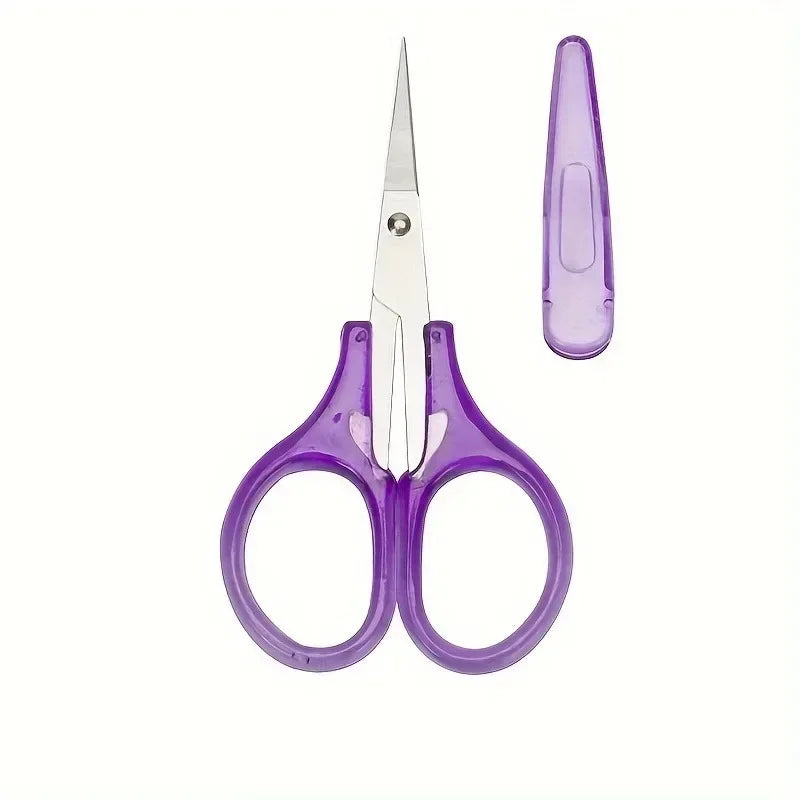 Compact Precision Craft Scissors with Protective Cap, Stainless Steel Mini Scissors for Journaling, Scrapbooking and Travel