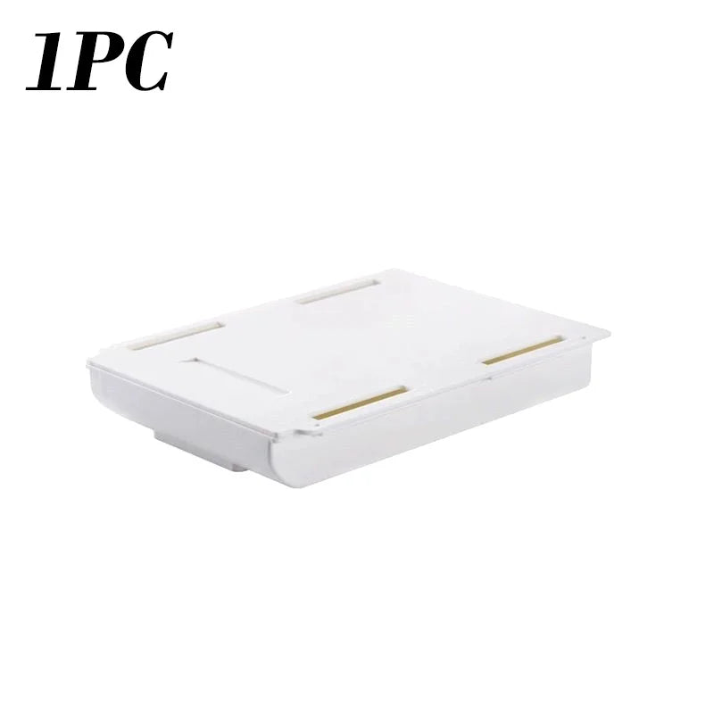 Self Stick Pencil Tray Under Desk Drawer Storage Box Hidden Stationery Organizer Stand For Pens Office Home Storage Organizer