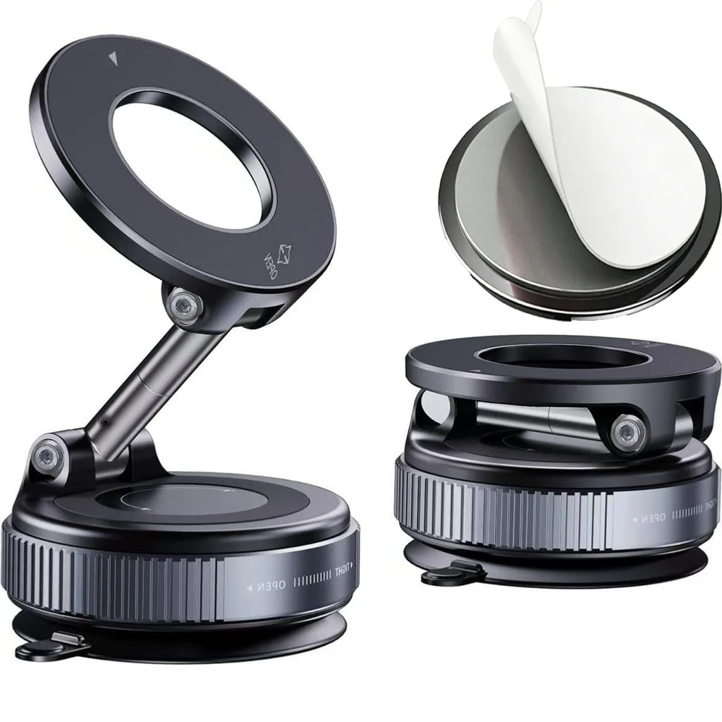 Foldable Magnetic Car Phone Holder with Suction Base