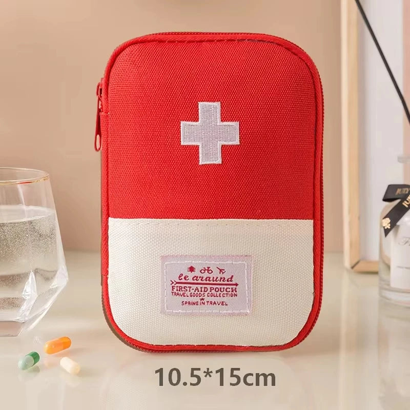 Travel Medicine Bag and Mini First Aid Kit Pouch for Pills, Vitamins and Emergency Essentials, Portable Home and Outdoor Storage
