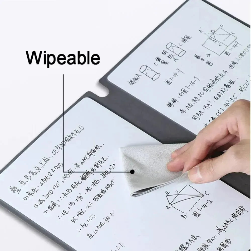 Reusable Whiteboard Notebook — Portable Weekly Planner with Pen & Erasing Cloth