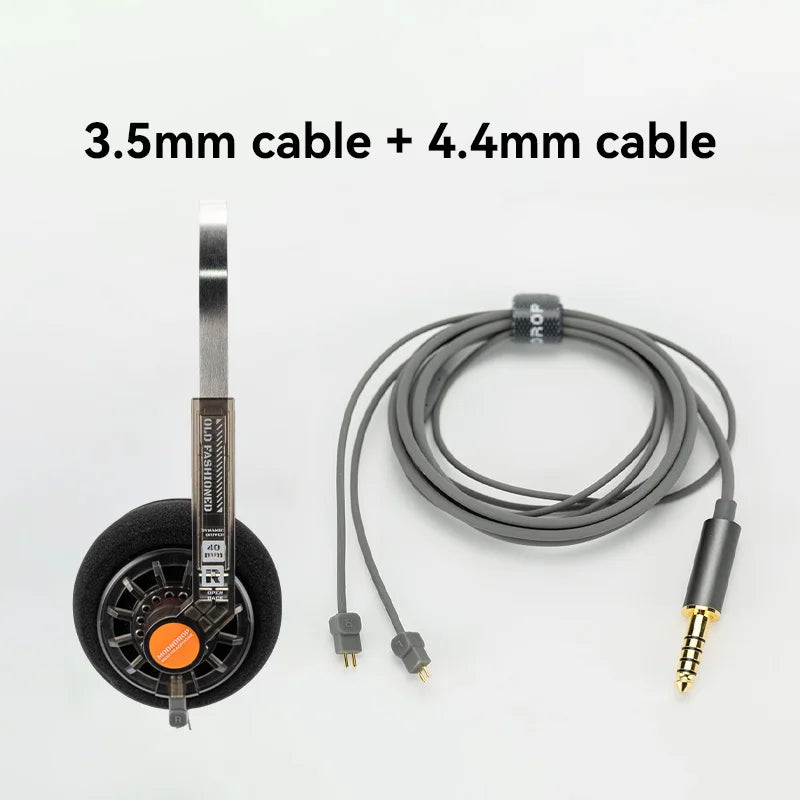 MOONDROP Old Fashioned On-Ear Headphones — 40mm Dynamic Driver, 0.78 2-Pin Detachable Cable, 3.5mm Plug