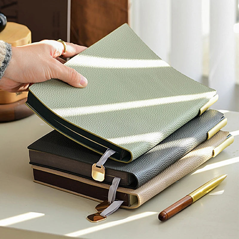 Personalized A5 PU Leather Notebook — Business, Study & To-Do Journal