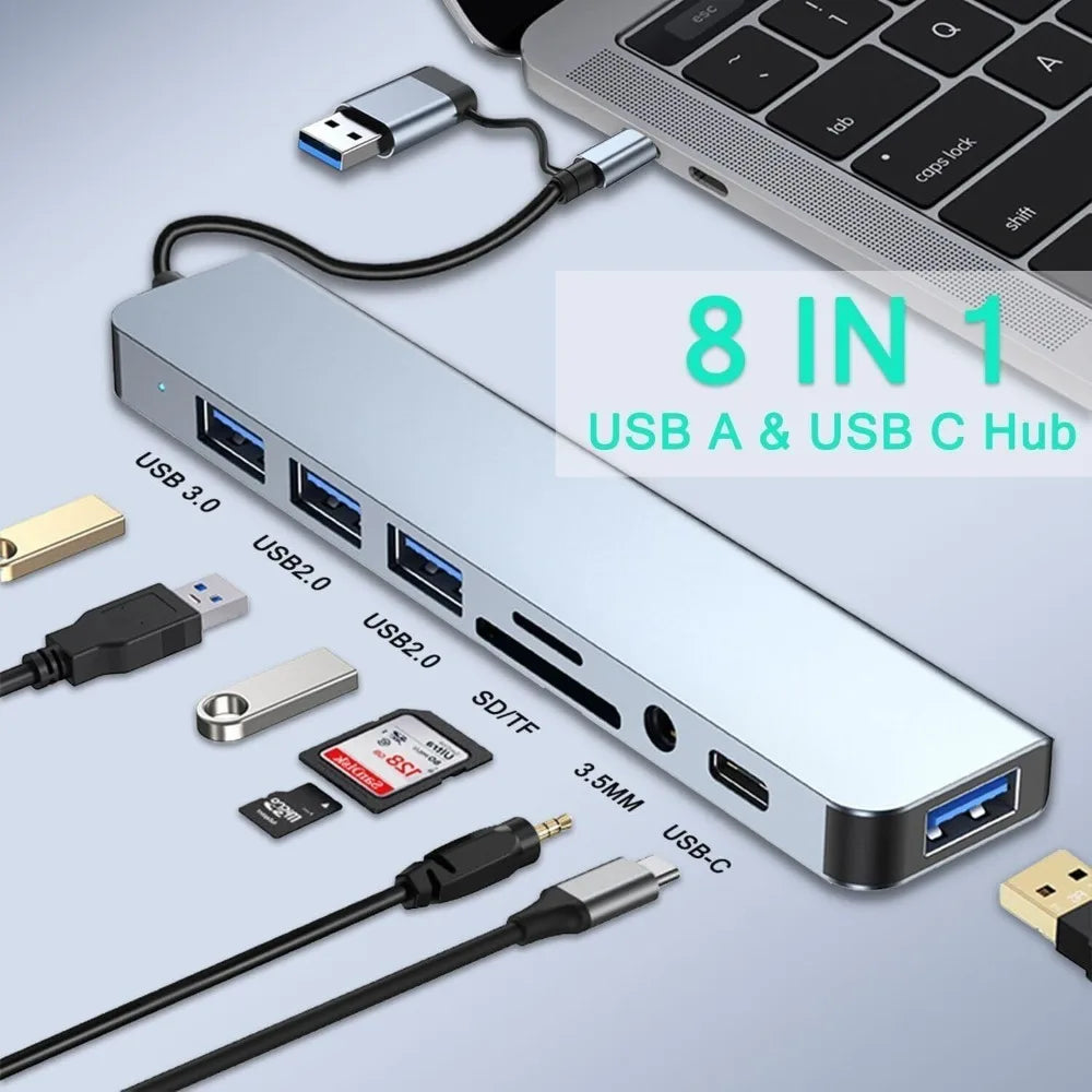 USB-C Multiport Hub Adapter with 3.5mm Audio Jack