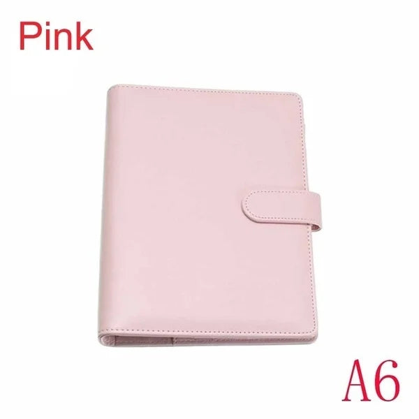 Pastel A5 A6 Refillable Planner Cover, 6-Ring PU Leather Binder Notebook with Pen Loop and Card Pockets
