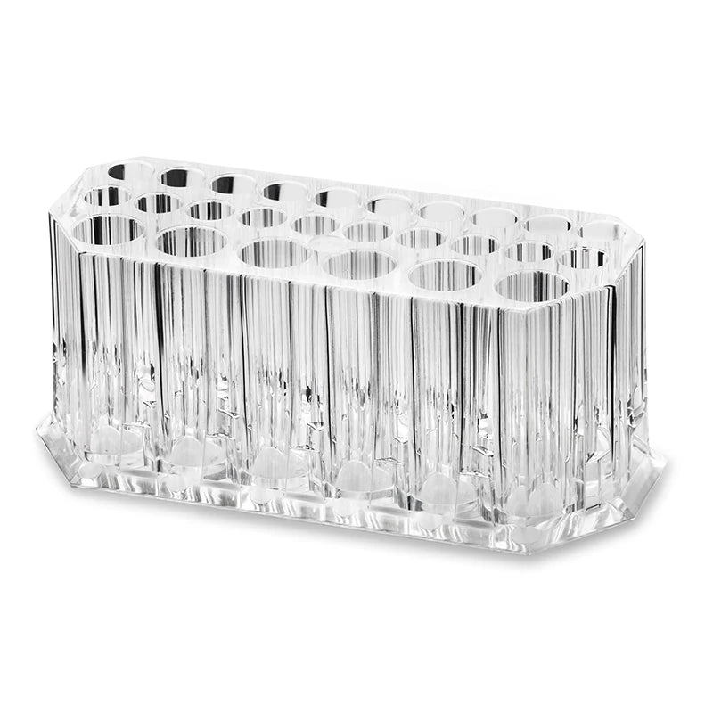 Clear Acrylic Pen Holder and Grid Desk Organizer for Pens, Pencils, and Markers