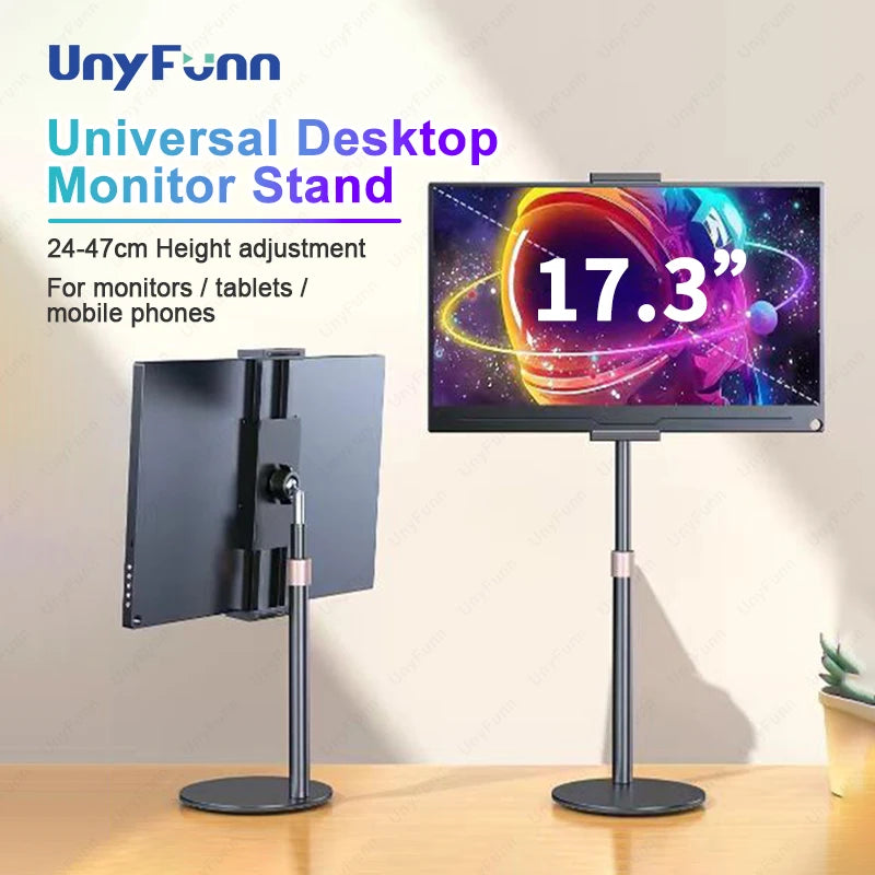 Adjustable Telescopic Monitor Stand — Desktop Holder for 4.7–17.3″ Screens