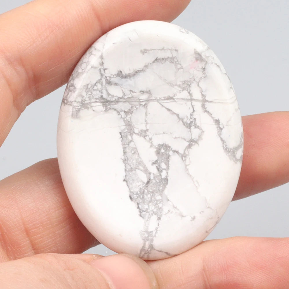 Natural Crystal Worry Stone — Hand-Carved Pocket Meditation Thumbstone